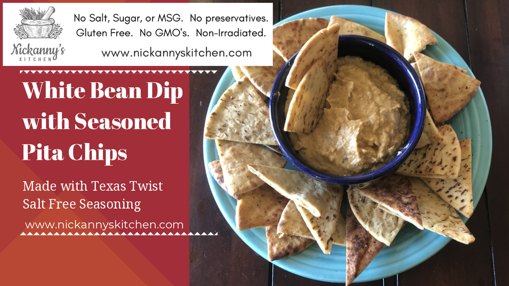White Bean Dip with Seasoned Pita Chips Recipe For Texas Twist