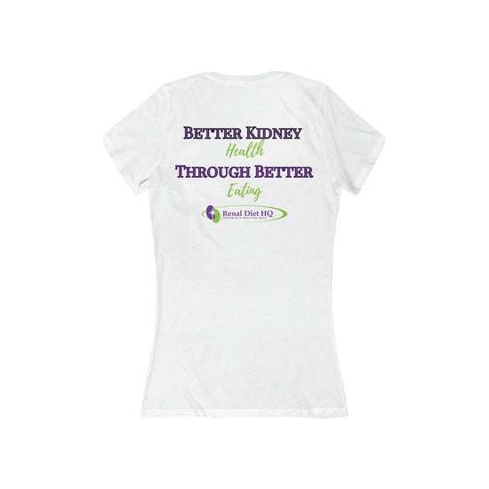 Better Kidney Health Through Better Eating Women's Jersey Short Sleeve Deep V-Neck Tee