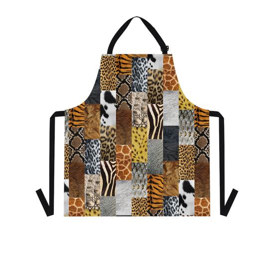 Animal Skin Look Printed Design For Men and Women Apron with Pockets