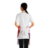 Valentines Pink Red Colorful Hearts Holiday Stripes and Quilt Look Print Apron with Pockets