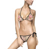 Bees and Floral Design Quilted Look Women's Bikini Swimsuit