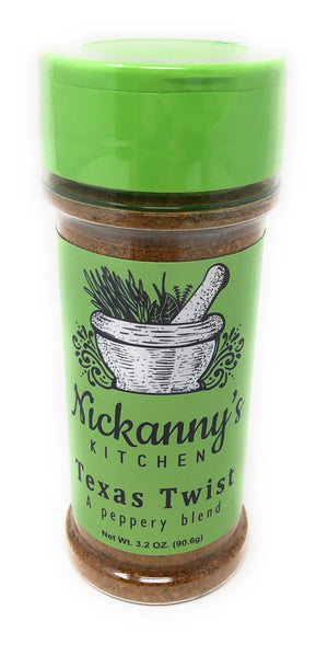 Texas Twist - A Peppery Spice Blend With No Sodium - 3.2 Ounce Jars With 5 Recipes