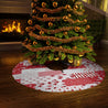 Peppermint Candy Red White Quilt Look Print Round Tree Skirt