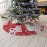 Peppermint Candy Red White Quilt Look Print Round Tree Skirt