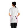 Bokeh Dots Valentines Day Pink White Black Holiday Stripes and Quilt Look Print Apron with Pockets