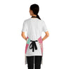 Vintage Valentines Print with Floral Roses Quilt Look Apron with Pockets