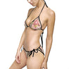 Bees and Floral Design Quilted Look Women's Bikini Swimsuit