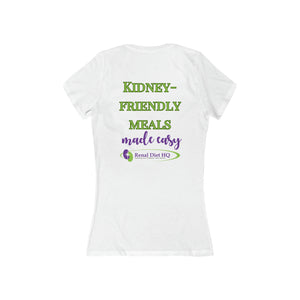 Kidney Friendly Meals Made Easy Women's Jersey Short Sleeve Deep V-Neck Tee