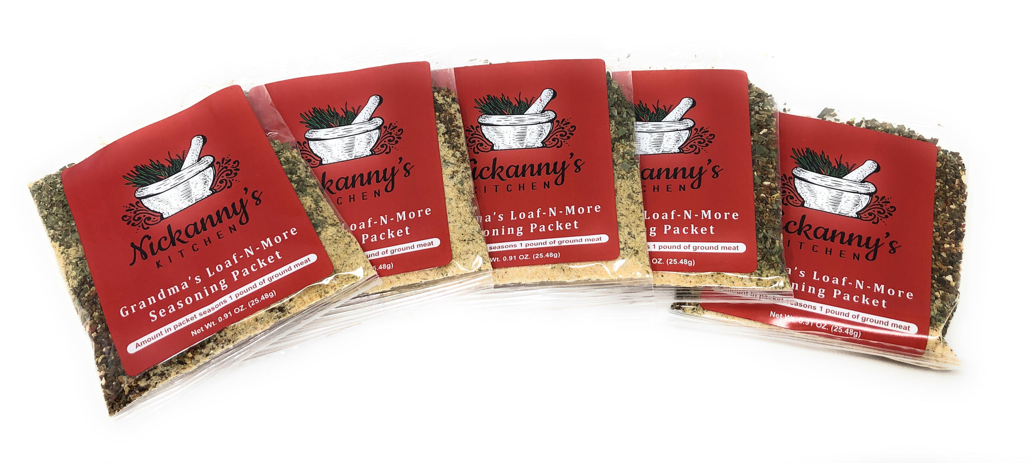 Grandma's Loaf N More Seasoning Blend - Garlic, Mustard, Onion and Peppers Seasoning Packets - 0.91 ounces -5 Pack with 5 Recipes